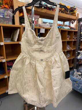 Lulus Charmingly Precious Cream Pleated Textured Bustier Mini Dress